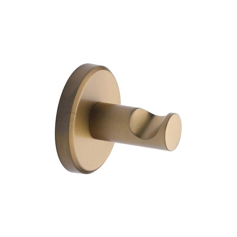 Oxford Wall Mounted Hook for Towels, Robes, Clothes and Coats. Satin Brass finish - OXF-HOOK-SB - Choice Handles