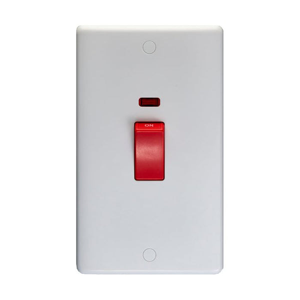 Eurolite Enhance White Plastic 45Amp Switch With Neon Indicator - White - PL3291 - Choice Handles