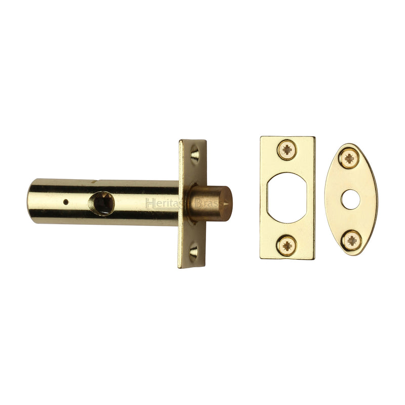Heritage Brass Rack Bolt without Turn Polished Brass finish - RB7-PB - Choice Handles