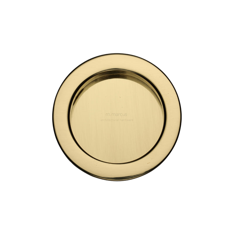 Sliding Round Flush Pull Pair Polished Brass
 - RD2322-PB