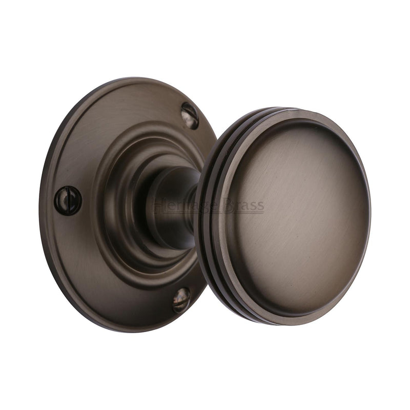 Heritage Brass Mortice Knob on Rose Richmond Design Matt Bronze finish - RHM988-MB - Choice Handles