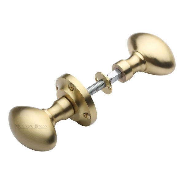 Heritage Brass Suffolk Rim Knob Satin Brass finish&nbsp;&nbsp;(Suitable with Rim Locks only)
 - RIM V960-SB - Choice Handles