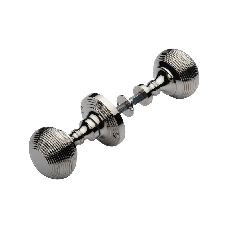 Heritage Brass Reeded Rim Knob Polished Nickel finish&nbsp;(Suitable with Rim Locks only)
 - RIM V971-PNF - Choice Handles