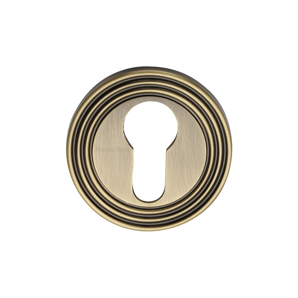 Heritage Brass Euro Profile Cylinder Escutcheon Antique Brass finish
 - RR4020-AT - Choice Handles