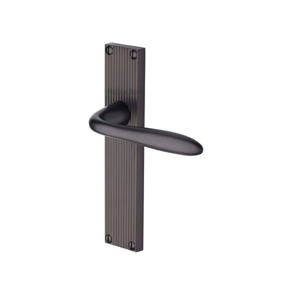 Heritage Brass Sutton Reeded Lever Latch Matt Bronze finish- RR5010-MB - Choice Handles