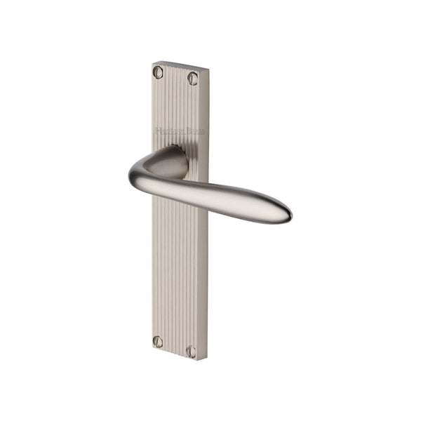 Heritage Brass Sutton Reeded Lever Latch Satin Nickel finish- RR5010-SN - Choice Handles