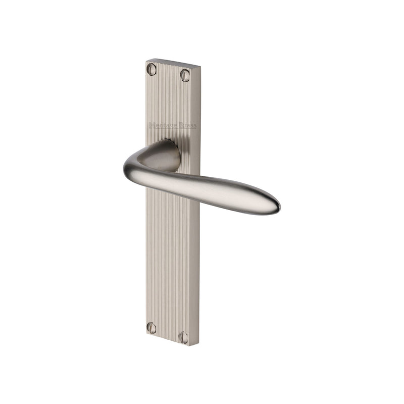 Heritage Brass Sutton Reeded Lever Latch Satin Nickel finishUK Design Registration Number 6234524 - RR5010-SN - Choice Handles