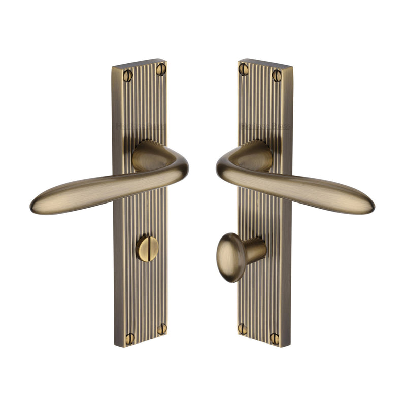 Heritage Brass Sutton Reeded Bathroom set Antique Brass finishUK Design Registration Number 6234524 - RR5030-AT - Choice Handles