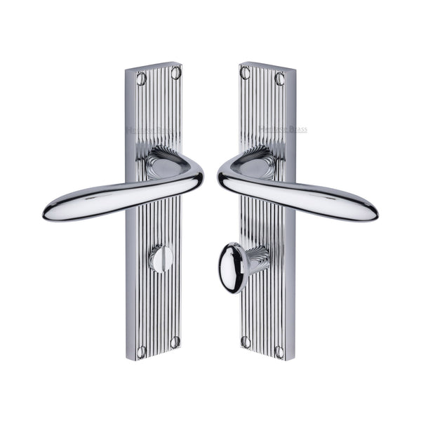 Heritage Brass Sutton Reeded Bathroom set Polished Chrome finish- RR5030-PC - Choice Handles