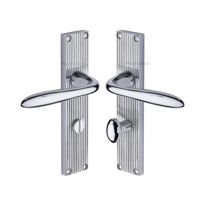 Heritage Brass Sutton Reeded Bathroom set Polished Chrome finish- RR5030-PC - Choice Handles