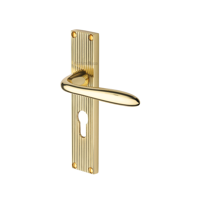 Heritage Brass Sutton Reeded Euro Profile Polished Brass finish
UK Design Registration Number 6234524 - RR5048-PB - Choice Handles