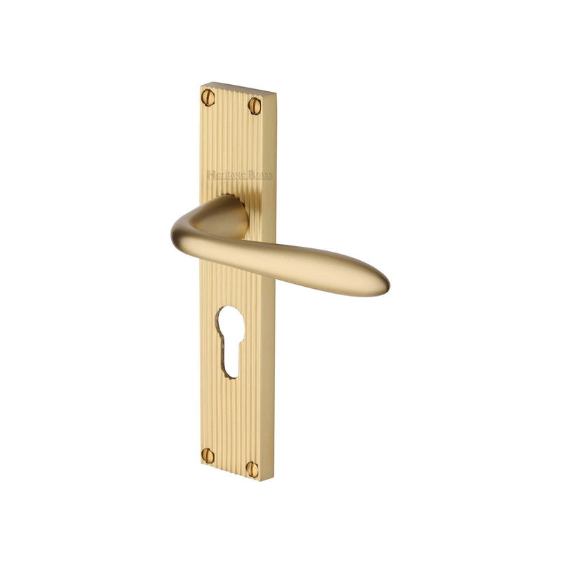 Heritage Brass Sutton Reeded Euro Profile Satin Brass finish
UK Design Registration Number 6234524 - RR5048-SB - Choice Handles