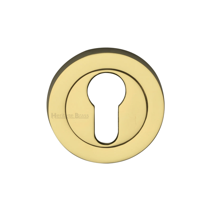 Heritage Brass Euro Profile Cylinder Escutcheon Polished Brass finish - RS2004-PB - Choice Handles