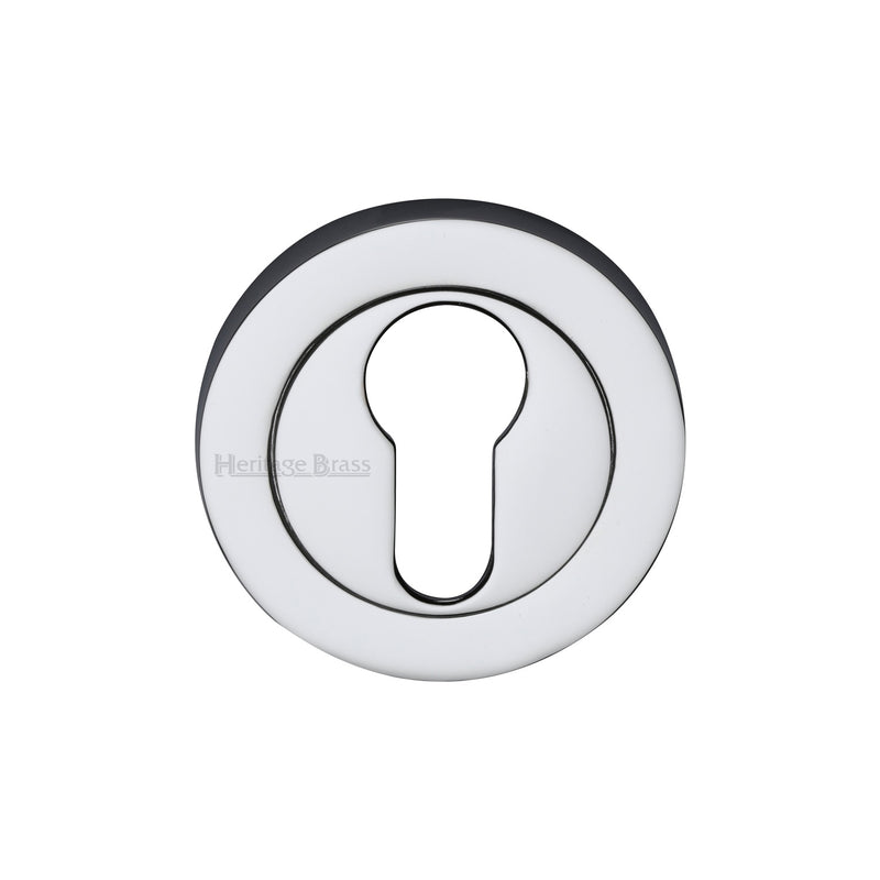 Heritage Brass Euro Profile Cylinder Escutcheon Polished Chrome finish - RS2004-PC - Choice Handles