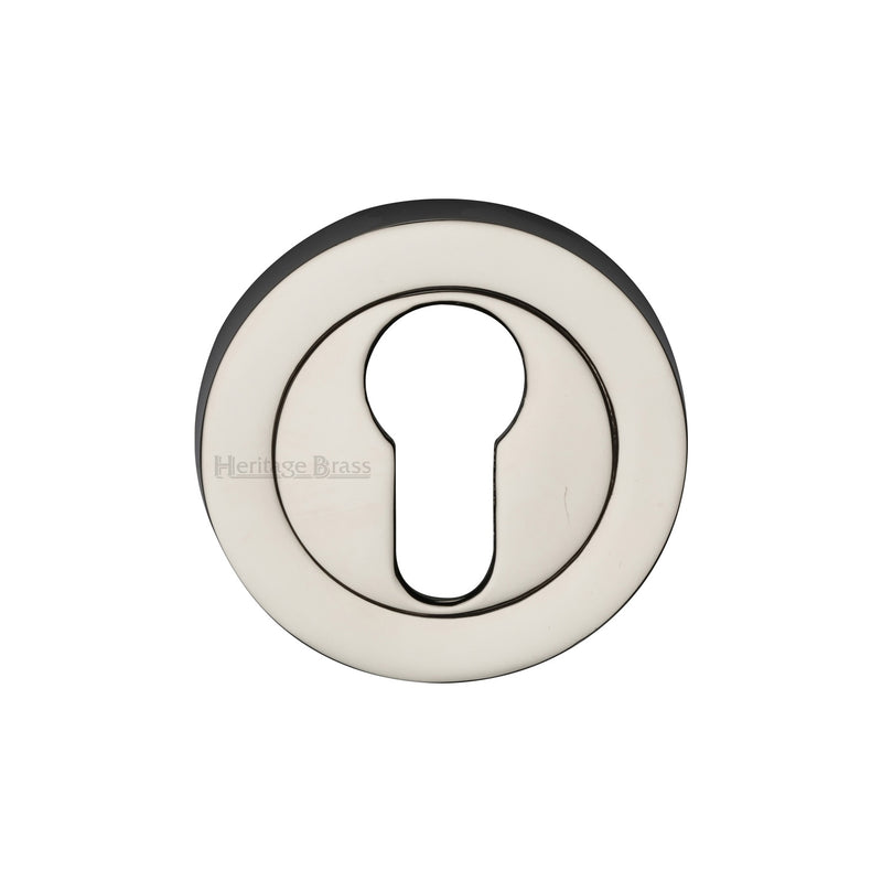 Heritage Brass Euro Profile Cylinder Escutcheon Polished Nickel finish - RS2004-PNF - Choice Handles