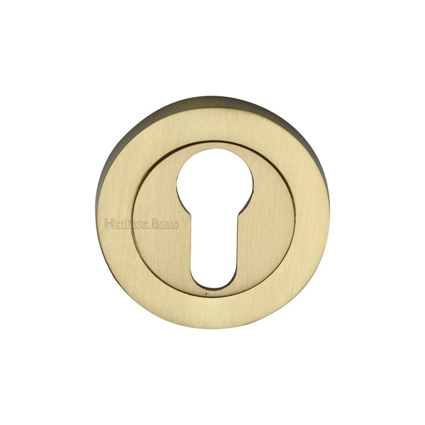 Heritage Brass Euro Profile Cylinder Escutcheon Satin Brass finish - RS2004-SB - Choice Handles