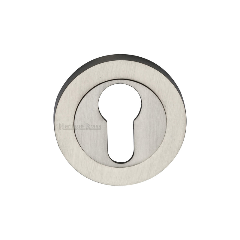 Heritage Brass Euro Profile Cylinder Escutcheon Satin Nickel finish - RS2004-SN - Choice Handles