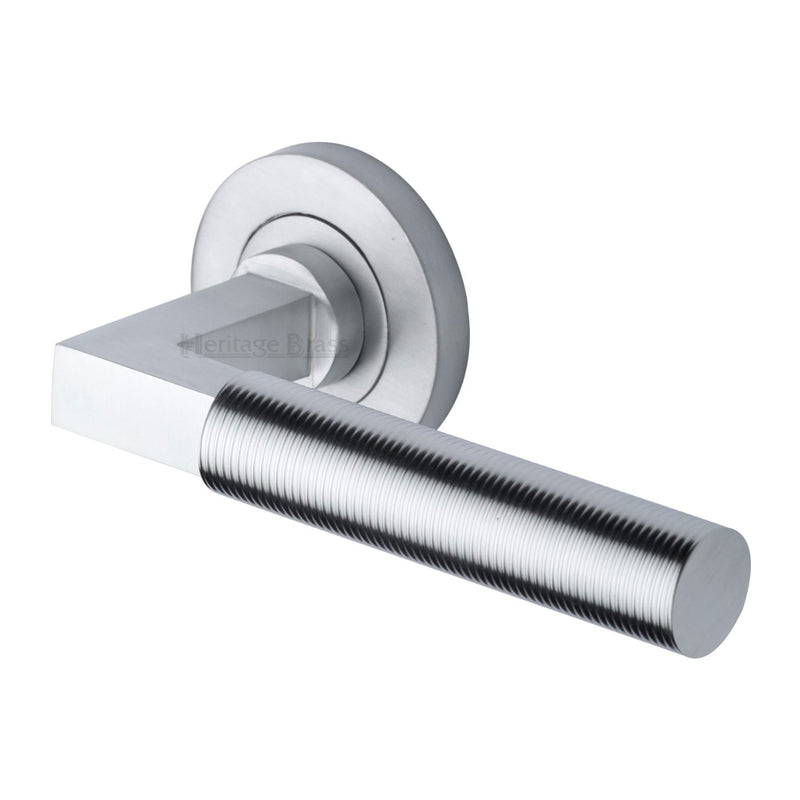 Heritage Brass Door Handle Lever on Rose Spectral Design Satin Chrome&nbsp;Finish
 - RS2261-SC - Choice Handles