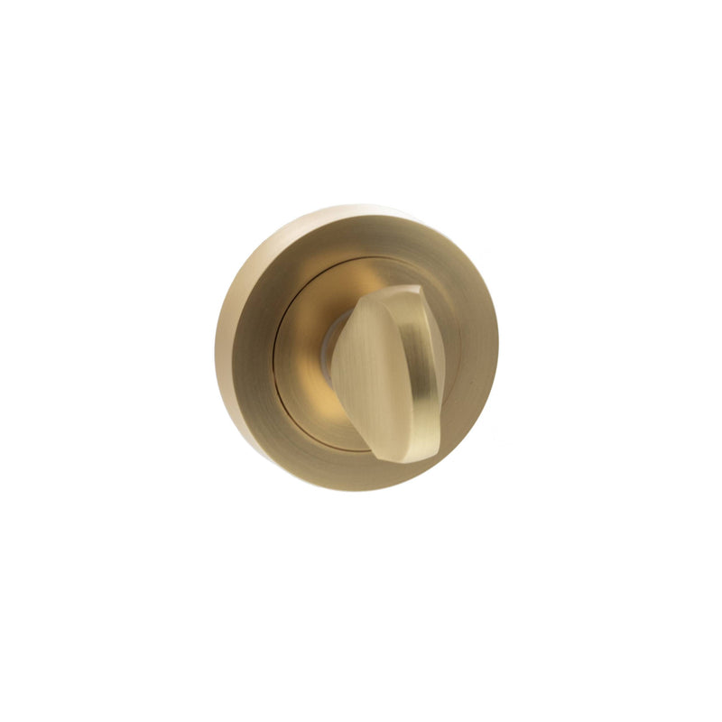 STATUS WC Turn and Release on Round Rose - Satin Brass - S2WCRSB