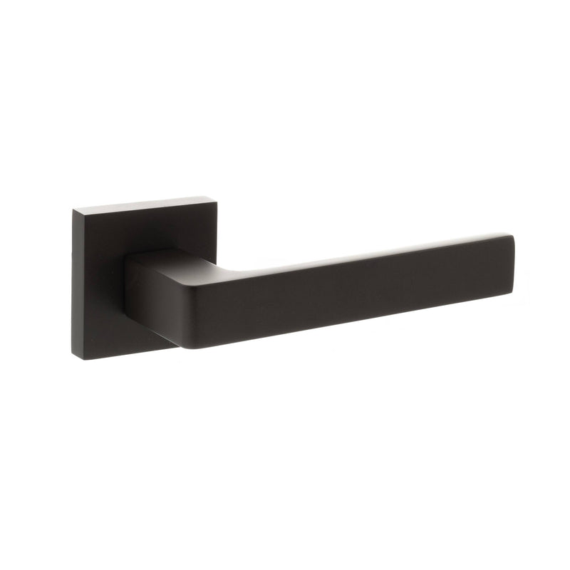 STATUS Montana Lever Door Handle on S4 Square Rose - Urban Dark Bronze - S40SUDB