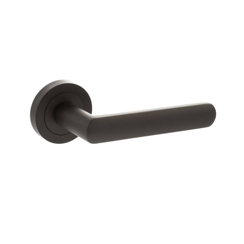 STATUS Carolina Lever Door Handle on Round Rose - Urban Dark Bronze - S42RUDB