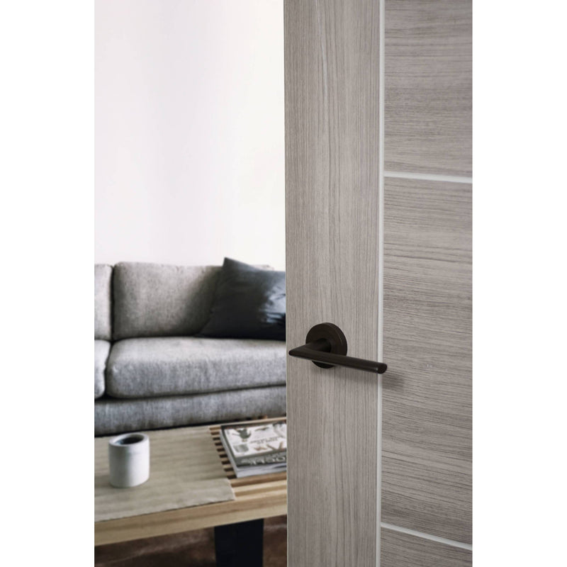 STATUS Alabama Lever Door Handle on Round Rose - Urban Dark Bronze - S43RUDB