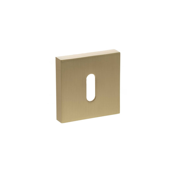 STATUS Key Escutcheons on S4 Square Rose - Satin Brass - S4ESCKSSB