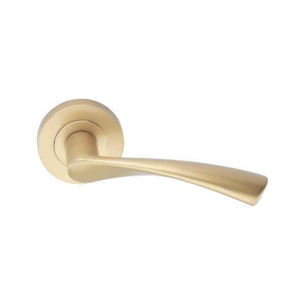 Spira Brass - Mercury Lever Door Handle  - Satin Brass - SB1301SB - Choice Handles