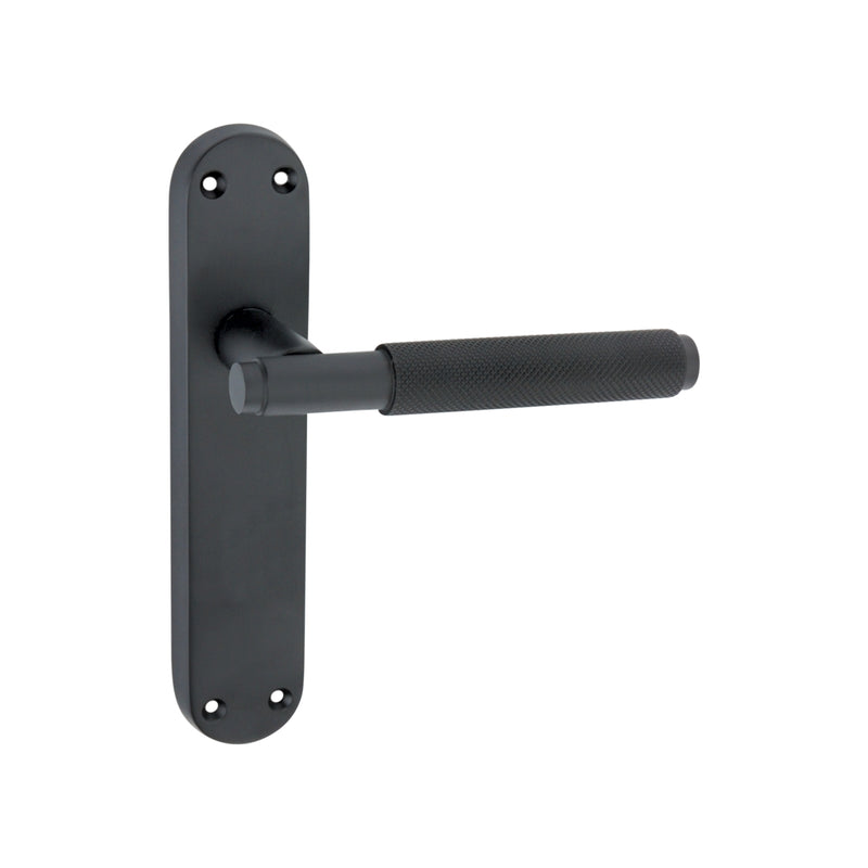 Spira Brass - Connaught Knurled Lever on Backplate Latch  - Matt Black - SB1404BLK - Choice Handles