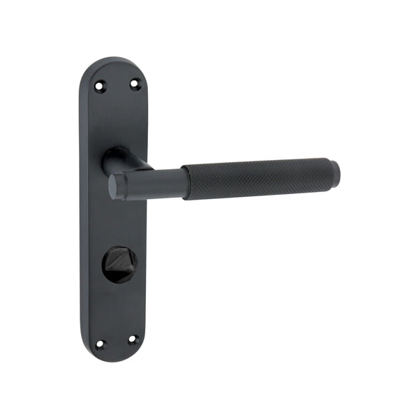 Spira Brass - Connaught Knurled Lever on Backplate Privacy  - Matt Black - SB1407BLK - Choice Handles