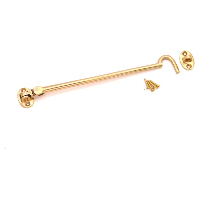 Spira Brass - Silent Cabin Hook 10" - 250mm  - Polished Brass - SB8115PB - Choice Handles