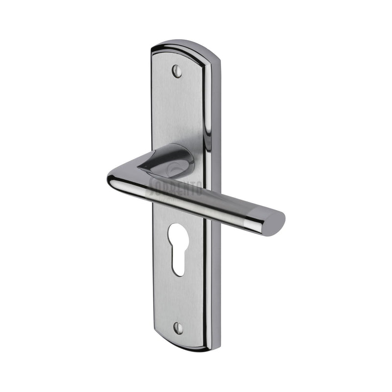 Sorrento Door Handle for Euro Profile Plate Lena Design Apollo finish - SC-2348-AP - Choice Handles