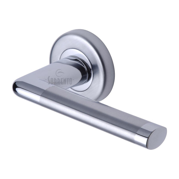 Sorrento Door Handle Lever Latch on Round Rose Lena Design Apollo finish - SC-2352-AP - Choice Handles