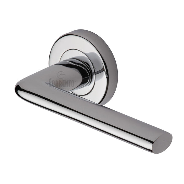 Sorrento Door Handle Lever Latch on Round Rose Lena Design Polished Chrome finish - SC-2352-PC - Choice Handles