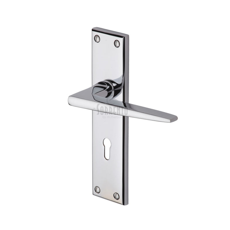 Sorrento Door Handle Lever Lock Swift Design Polished Chrome finish - SC-3400-PC - Choice Handles