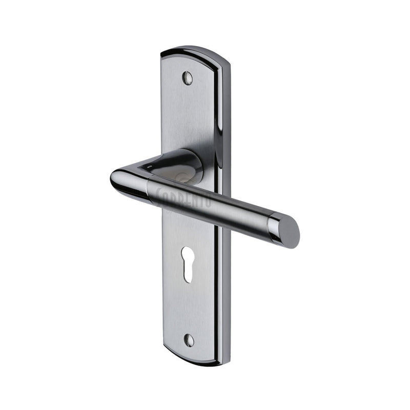 Sorrento Door Handle Lever Lock Mercury Design Apollo finish - SC-3500-AP - Choice Handles