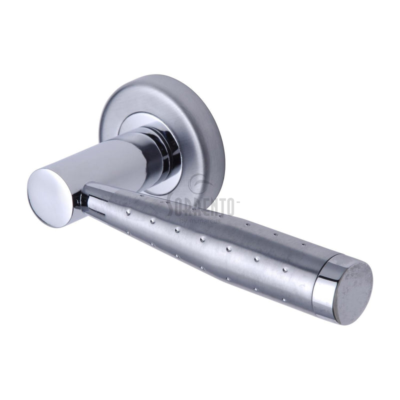 Sorrento Door Handle Lever Latch on Round Rose Roda Design Apollo finish - SC-3875-AP - Choice Handles