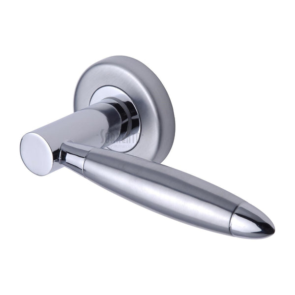 Sorrento Door Handle Lever Latch on Round Rose Fluo Design Apollo finish - SC-3952-AP - Choice Handles