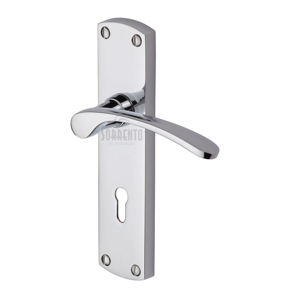 Sorrento Door Handle Lever Lock Luca Design Polished Chrome finish
 - SC-400-PC - Choice Handles