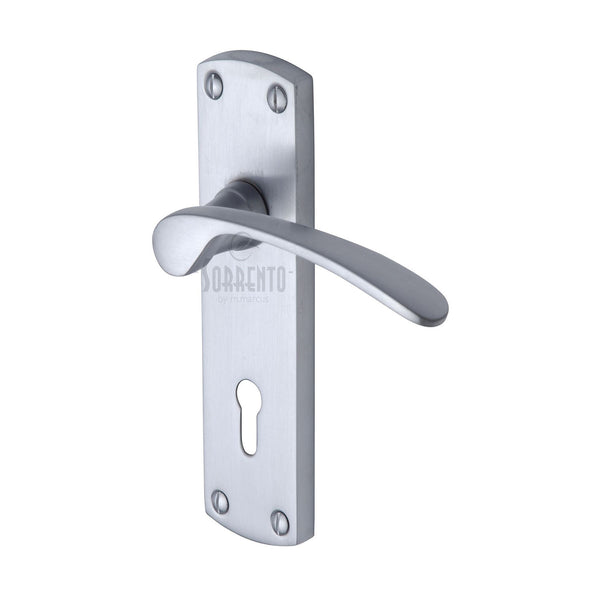 Sorrento Door Handle Lever Lock Luca Design Satin Chrome finish
 - SC-400-SC - Choice Handles