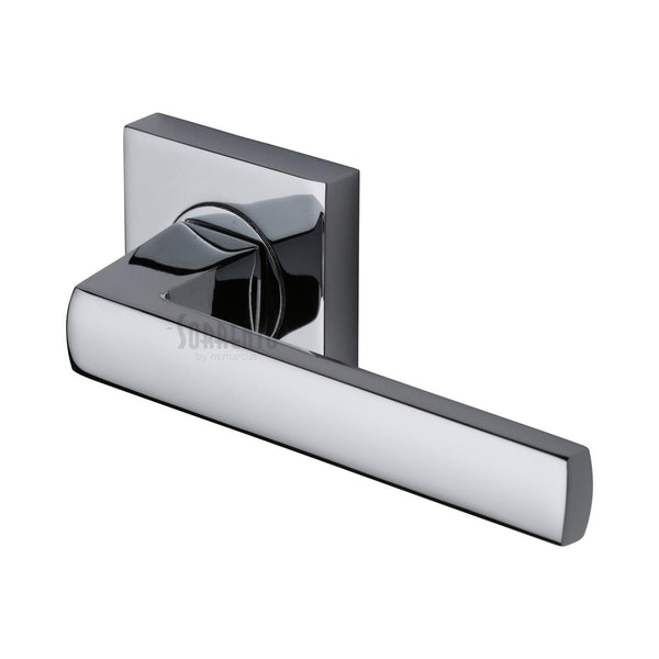 Sorrento Door Handle Lever Latch on Round Rose Axis Design Polished Chrome finish - SC-4062-PC - Choice Handles