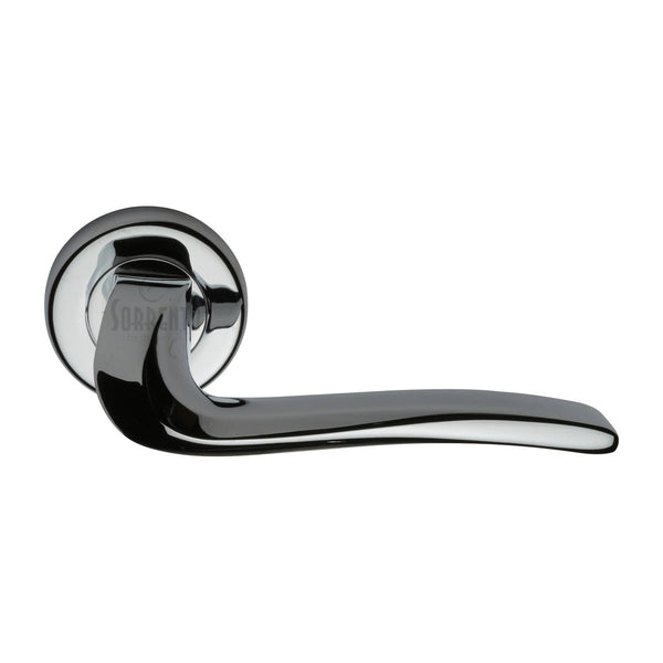 Sorrento Door Handle Lever Latch on Round Rose Capri Design Polished Chrome finish - SC-4262-PC - Choice Handles