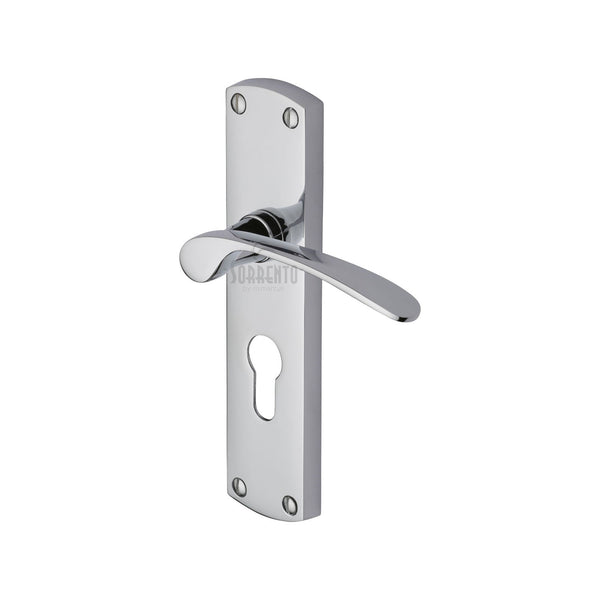 Sorrento Door Handle Euro Profile Luca Design Polished Chrome finish
 - SC-448-PC - Choice Handles