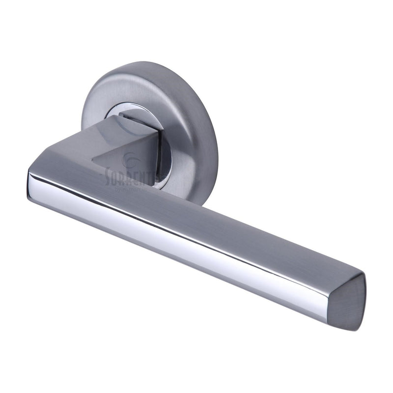 Sorrento Door Handle Lever Latch on Round Rose Deda Design Apollo finish - SC-4754-AP - Choice Handles