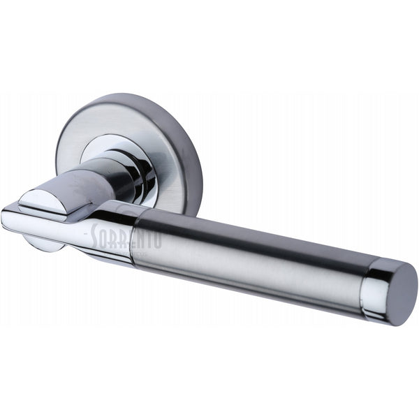 Sorrento Door Handle Lever Latch on Round Rose Salo Design Apollo Finish
 - SC-4786-AP - Choice Handles