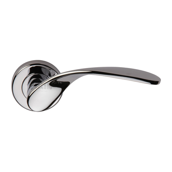 Sorrento Door Handle Lever Latch on Round Rose Lorenz Design Polished Chrome finish - SC-5225-PC - Choice Handles