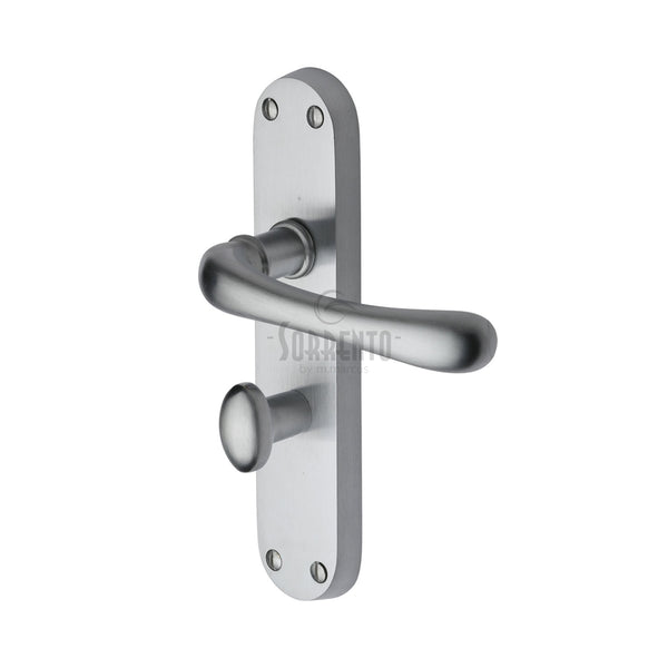 Sorrento Door Handle for Bathroom Donna Design Satin Chrome finish - SC-6330-SC - Choice Handles