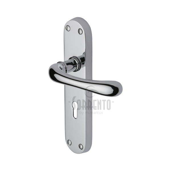 Sorrento Door Handle Lever Lock Donna Design Polished Chrome finish - SC-6350-PC - Choice Handles