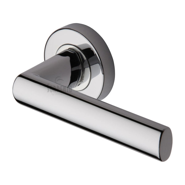 Sorrento Door Handle Lever Latch on Round Rose Milan Design Polished Chrome finish - SC-6420-PC - Choice Handles