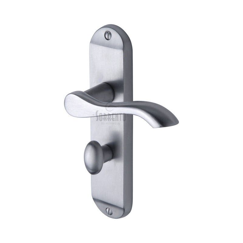 Sorrento Door Handle for Bathroom Aurora Design Satin Chrome finish - SC-7330-SC - Choice Handles